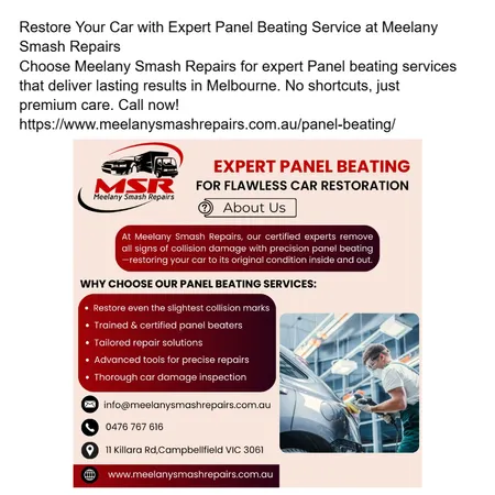 Restore Your Car with Expert Panel Beating Service at Meelany Smash Repairs Interior Design Mood Board by meelanysmashrepair on Style Sourcebook