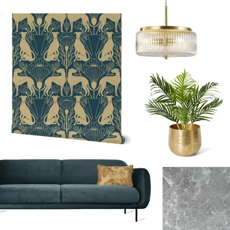 Art deco living wallpaper Interior Design Mood Board by Milena Barbalinardo on Style Sourcebook