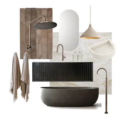Dark and Moody Bathroom Interior Design Mood Board by AR.CHETYPE DESIGN on Style Sourcebook