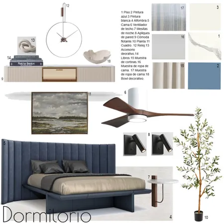 Dormitorio moderno acento azul Interior Design Mood Board by Elizabet Santos on Style Sourcebook