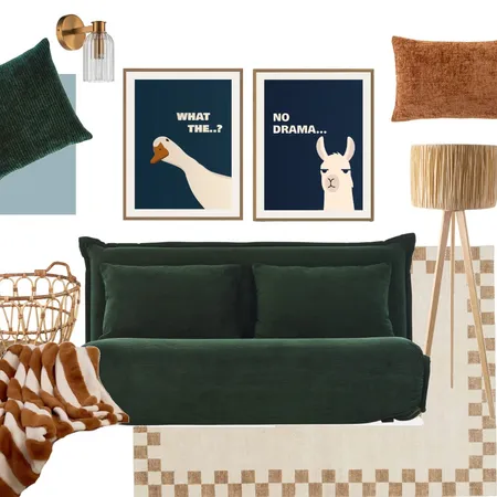 Kids TV Room Brown Check Interior Design Mood Board by sheisbeccc on Style Sourcebook