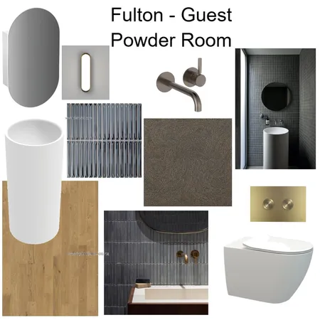 Fulton Apartment - Guest Powder Room Interior Design Mood Board by JJID Interiors on Style Sourcebook