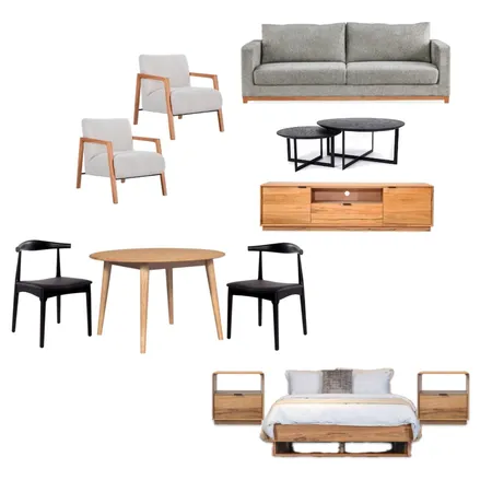 Airbnb - Entry Pack - Modern Wood with Black Interior Design Mood Board by EllieG on Style Sourcebook