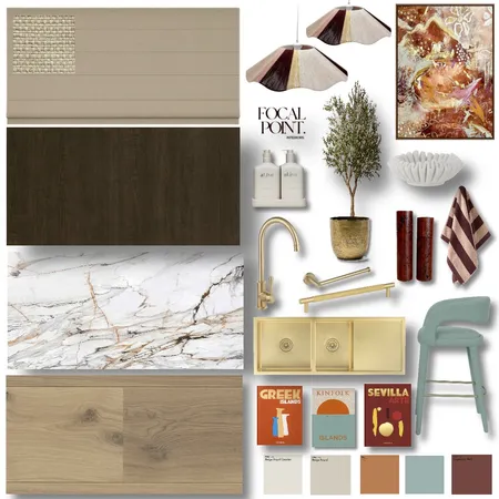 Colour Scheme Kitchen (Sydney Terrace) alternate art/ pendants Interior Design Mood Board by Focal Point Interior on Style Sourcebook