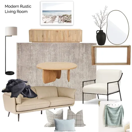 Modern Rustic Living Room Interior Design Mood Board by Sonu on Style Sourcebook