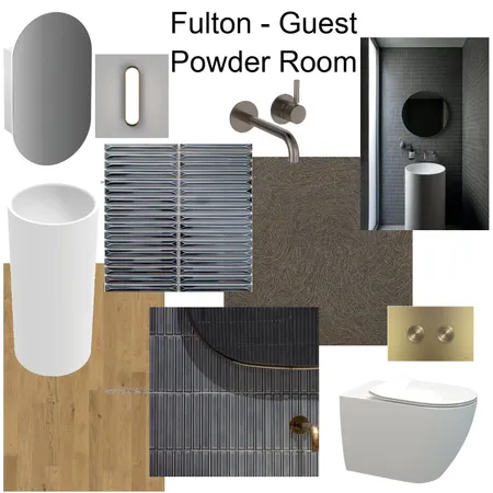 Fulton Apartment - Guest Powder Room Interior Design Mood Board by JJID Interiors on Style Sourcebook