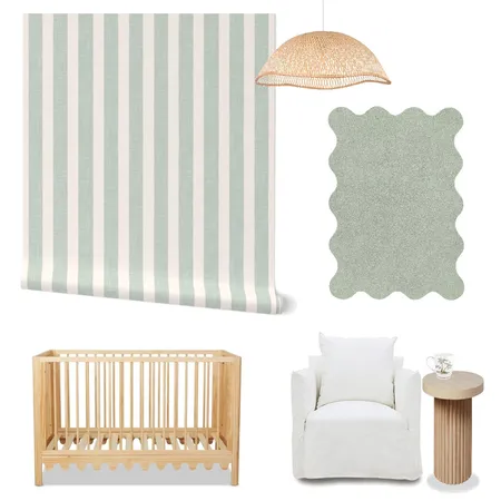 French Country Stripes Wallpaper for baby nursery Interior Design Mood Board by ashclarkart on Style Sourcebook