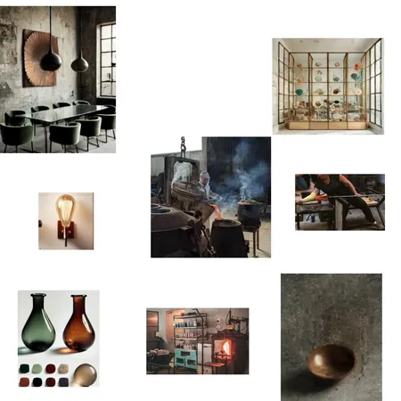לוח השראה חלל מסחרי סטודיו לזכוכית Interior Design Mood Board by Efrats on Style Sourcebook