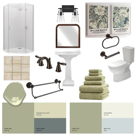 Basement Bathroom Interior Design Mood Board by Tia Rose Interiors on Style Sourcebook