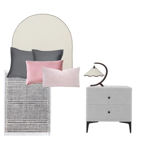 Pink Grey Dorm Room Interior Design Mood Board by AmberGDesign on Style Sourcebook