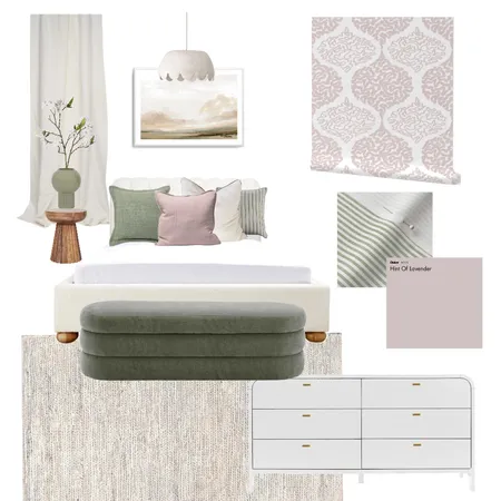Blush and Sage Bedroom Moodboard_Coral Ogee Interior Design Mood Board by vine_art_design on Style Sourcebook