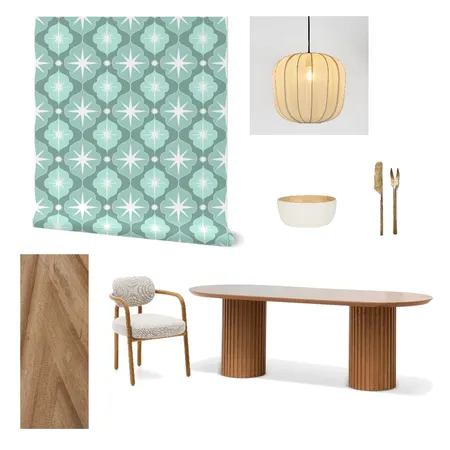 Moroccan Celestial Wallpaper for Dining Room Decor Interior Design Mood Board by ashclarkart on Style Sourcebook