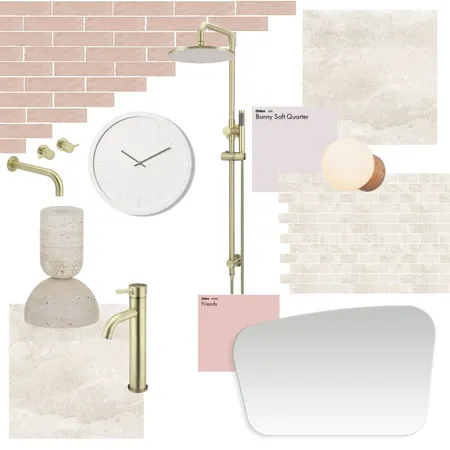 Soft Pink Bathroom SW Interior Design Mood Board by Beaumont Tiles Strathpine on Style Sourcebook