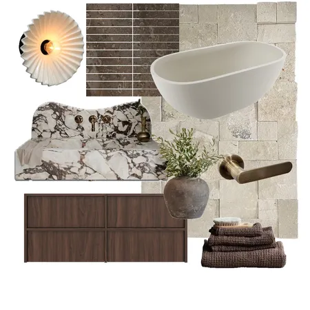 Warm Tones Bathroom Interior Design Mood Board by DOWN THE LANE by Tina Harris on Style Sourcebook