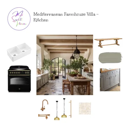 Mediterranean Farmhouse Villa  Kitchen Interior Design Mood Board by Mz Scarlett Interiors on Style Sourcebook
