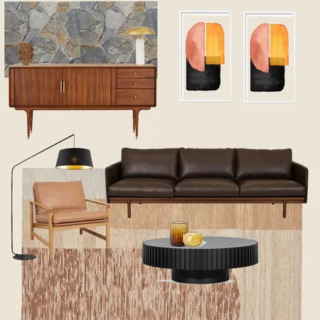 Mid Century Modern Living Interior Design Mood Board by interiorsbyleesh@gmail.com on Style Sourcebook