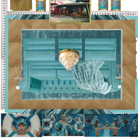 Cinema Blue Colour Drench Interior Design Mood Board by dl2407 on Style Sourcebook