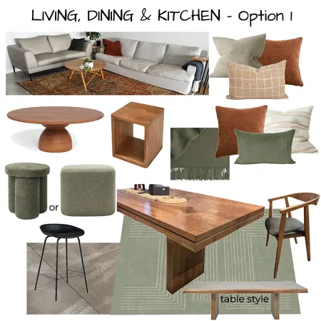 Living, Dining & Kitchen Option 1 Interior Design Mood Board by Six Castle Designs on Style Sourcebook