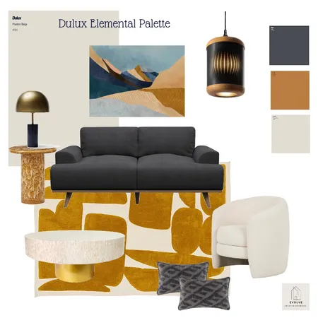 Dulux Elemental Palette inspired lounge Interior Design Mood Board by Evolve Creative Interiors on Style Sourcebook