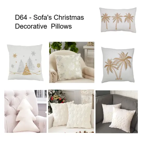 D64 - Caribbean Club Sofa's Christmas Pillows Interior Design Mood Board by Bedside on Style Sourcebook