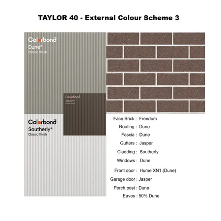 Taylor 40 External Scheme 3 Interior Design Mood Board by andrew@renhomes.net.au on Style Sourcebook