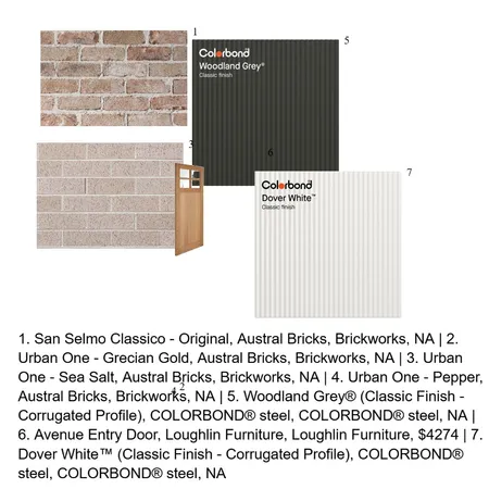 Fascade - San Selmo Feature Brick Interior Design Mood Board by TMR on Style Sourcebook