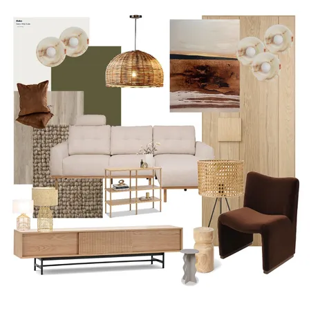 Rattan Living Area Interior Design Mood Board by Design by Uliana on Style Sourcebook