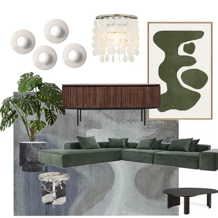 Green Living Room Interior Design Mood Board by Design by Uliana on Style Sourcebook