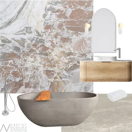 Pink Marble Contemporary Bathroom Interior Design Mood Board by Anneke Nomura on Style Sourcebook