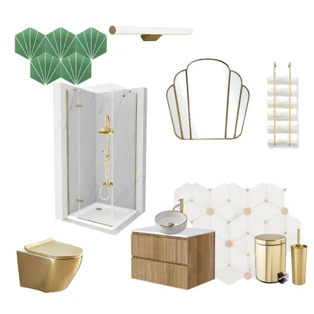 Art Deco Bathroom Interior Design Mood Board by foulakokkali on Style Sourcebook
