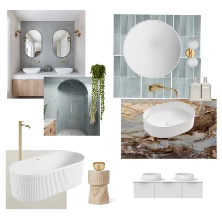 blue bathroom Interior Design Mood Board by House of Hue Designs on Style Sourcebook