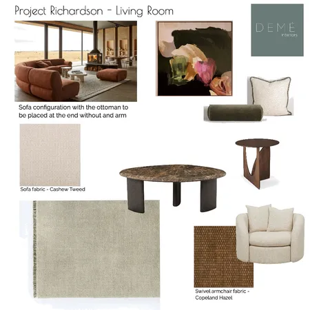 Richardson Living Room Interior Design Mood Board by Demé Interiors on Style Sourcebook