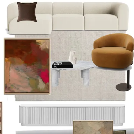 Living area king living rug accent chair and side marion rug SARA W NEW ART Interior Design Mood Board by Efi Papasavva on Style Sourcebook
