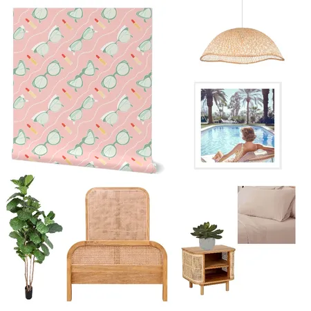 Palm Springs Wallpaper for Teen Girl Decor Interior Design Mood Board by ashclarkart on Style Sourcebook