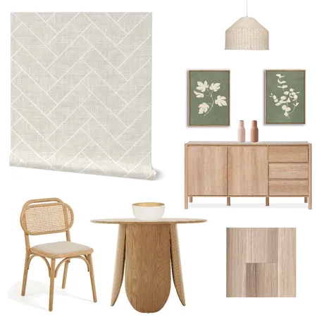 Scandinavian Herringbone Kitchen Wallpaper Interior Design Mood Board by ashclarkart on Style Sourcebook