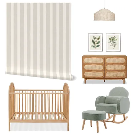 Traditional Striped Wallpaper for Nursery Decor Interior Design Mood Board by ashclarkart on Style Sourcebook