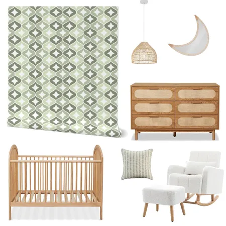 Mid Century Modern Star Wallpaper for Nursery Decor Interior Design Mood Board by ashclarkart on Style Sourcebook