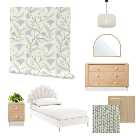 Heritage Revival Floral Wallpaper for Girl’s Room  Decor Interior Design Mood Board by ashclarkart on Style Sourcebook