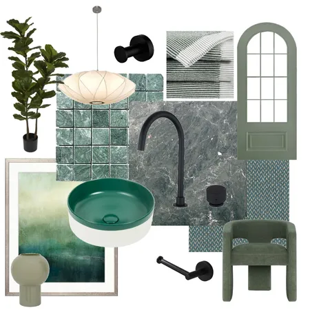 Matte Black Green Interior Design Mood Board by Aquaperla on Style Sourcebook
