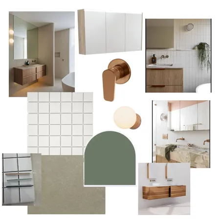 Bathroom Green Tile Floor Interior Design Mood Board by whelan.emily@gmail.com on Style Sourcebook