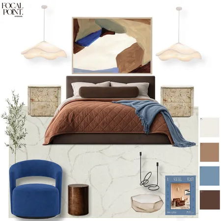 Ochre & Sky Master Bedroom Interior Design Mood Board by Focal Point Interior Design on Style Sourcebook