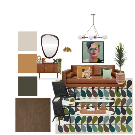 Mid Century Living Room Interior Design Mood Board by MichelleGulliver on Style Sourcebook