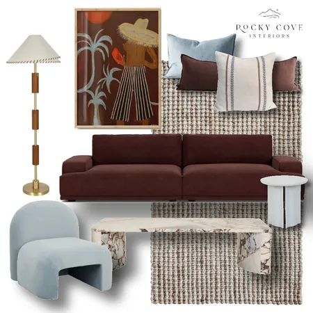 Power blue and Burgundy lounge Interior Design Mood Board by Rocky Cove Interiors on Style Sourcebook
