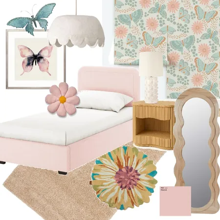 Floral Butterfly Bedroom Interior Design Mood Board by latheandquill on Style Sourcebook