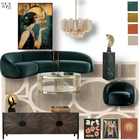 Art Deco/ Classical Lounge Interior Design Mood Board by Focal Point Interior Design on Style Sourcebook