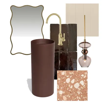 Burgundy Powder Room Interior Design Mood Board by Emma White on Style Sourcebook