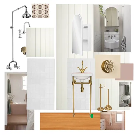 Hazlebank - Powder Room with timber floor Interior Design Mood Board by Dennis Hill Architecture on Style Sourcebook