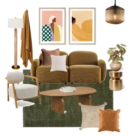 Cosy Modern Lounge Room Interior Design Mood Board by Profile Australia