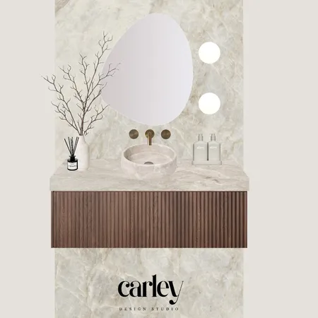 Powder Room Mood Board - Taj Mahal X Walnut Interior Design Mood Board by Carley Design Studio on Style Sourcebook