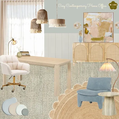 Cosy Contemporary Home Office Interior Design Mood Board by Moodi Interiors on Style Sourcebook